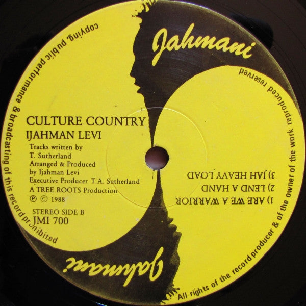 Ijahman Levi : Culture Country (LP, Album, RP)