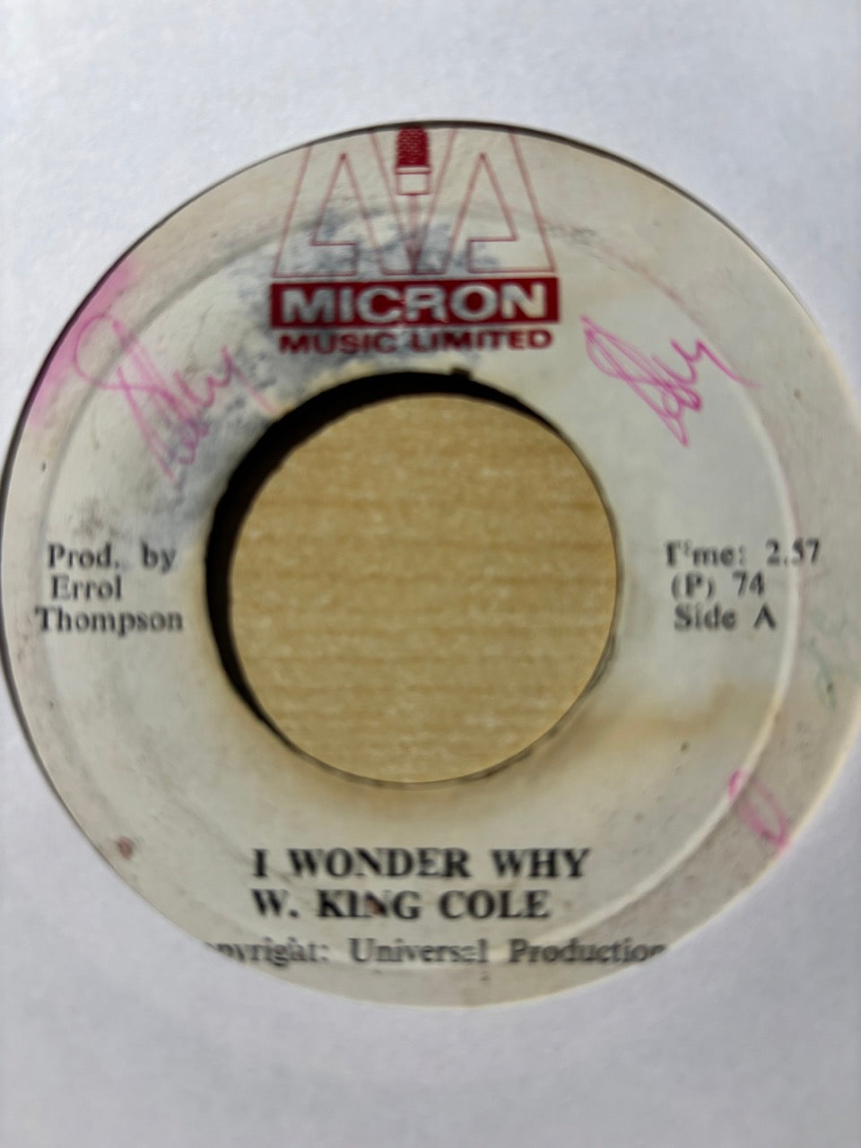 Winston "King" Cole : I Wonder Why (7", Single)