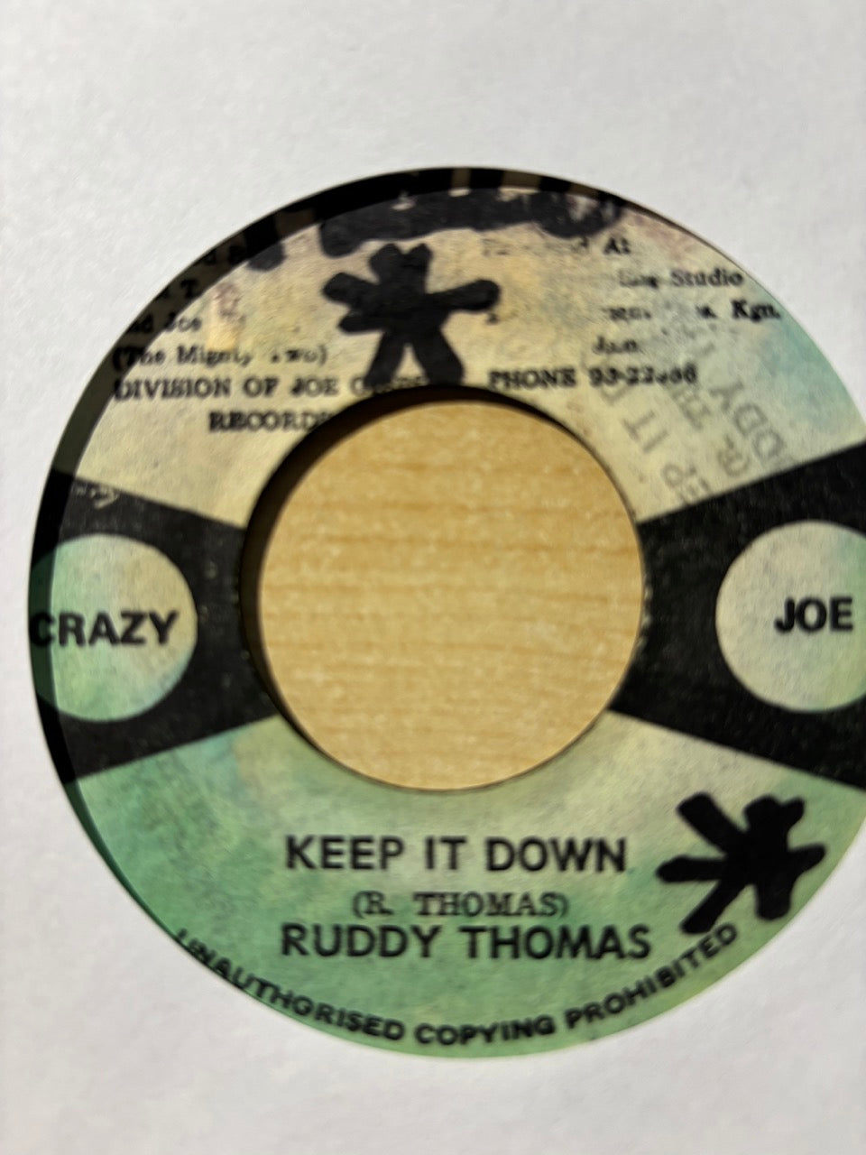 Ruddy Thomas / The Mighty Two : Keep It Down / Down With It Version (7")