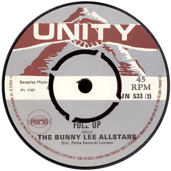 The Bunny Lee Allstars : Hook Up / Full Up (7")
