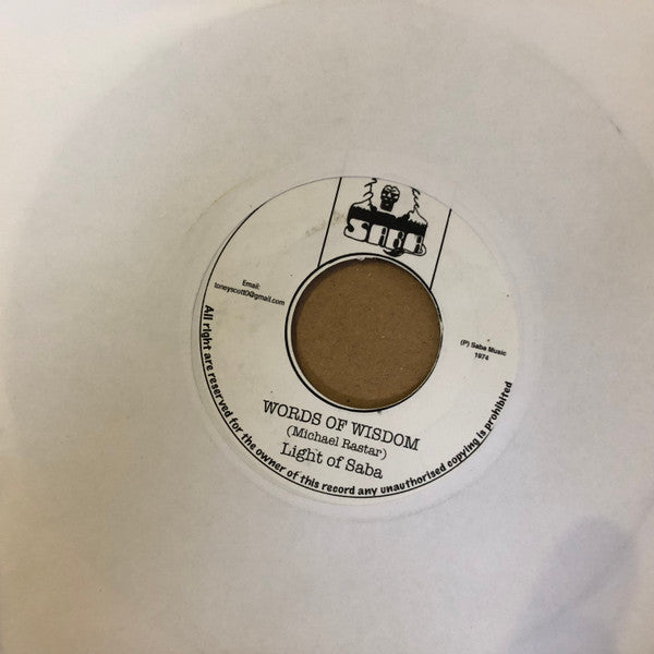 Light Of Saba* : Words Of Wisdom / Peanut Vendor (7", Single, RE)