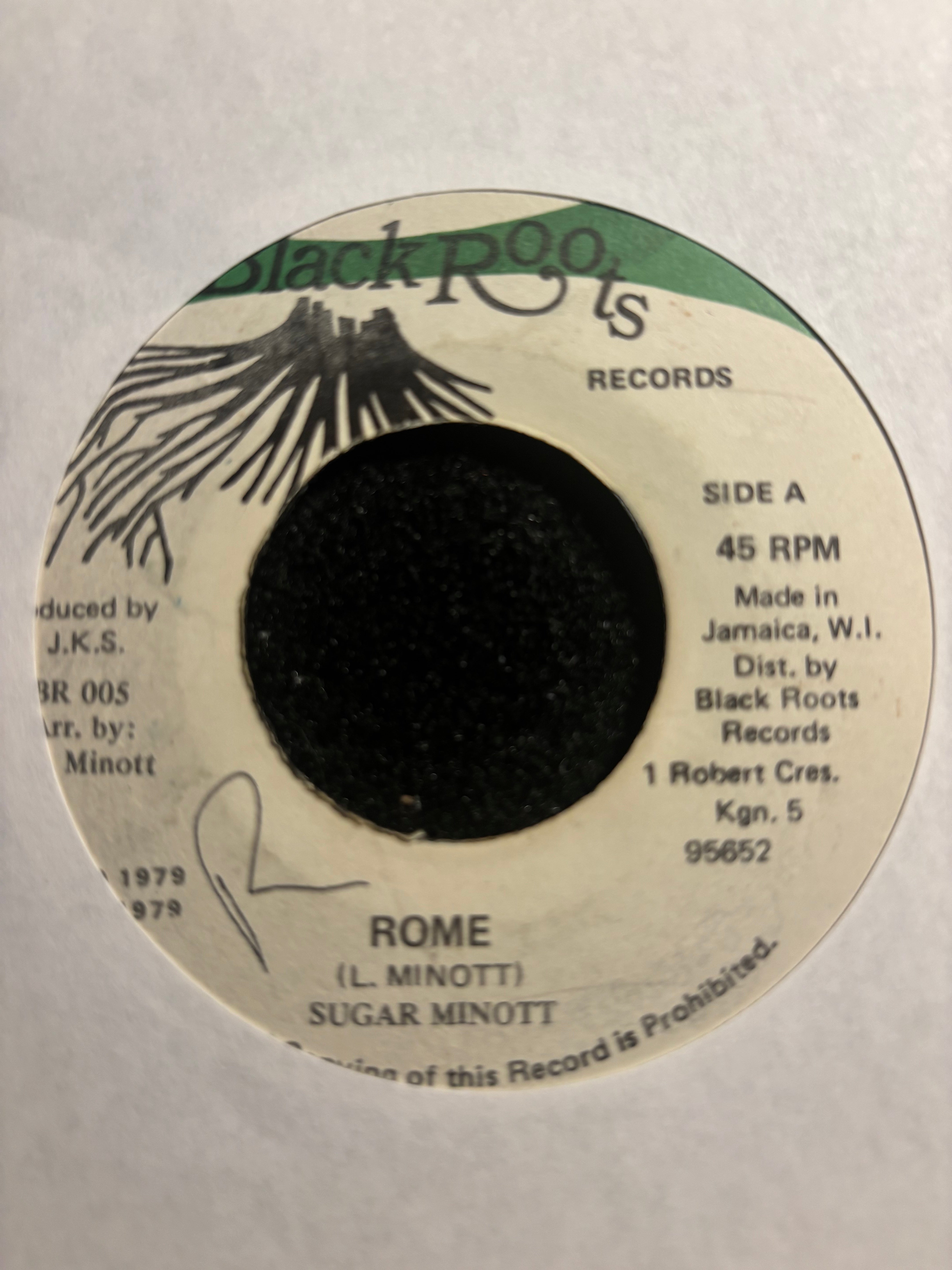 Sugar Minott / Black Roots Players : Rome / Savage Dub (7", Gre)