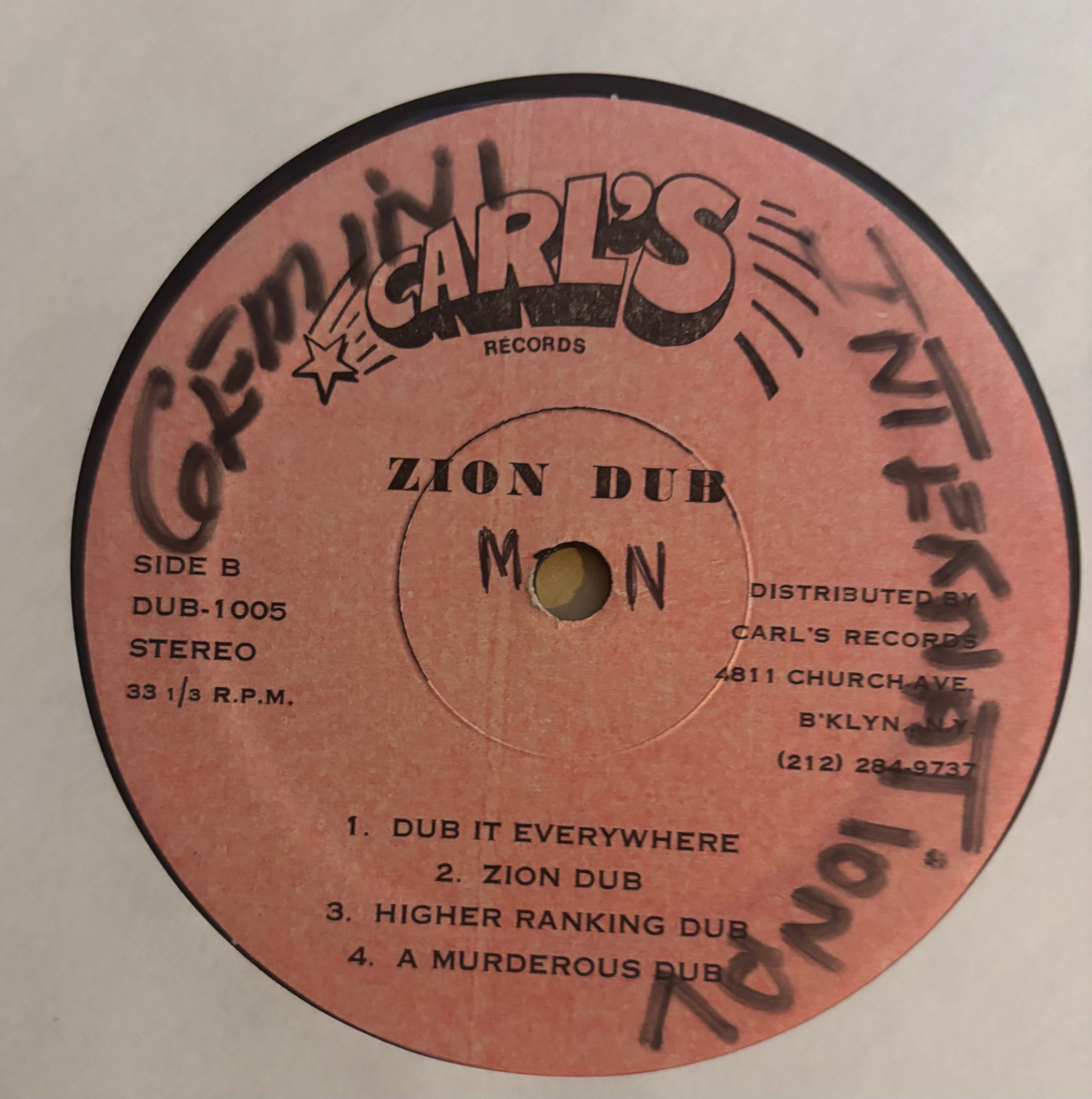 Carl Campbell : Zion Dub (LP, Album)