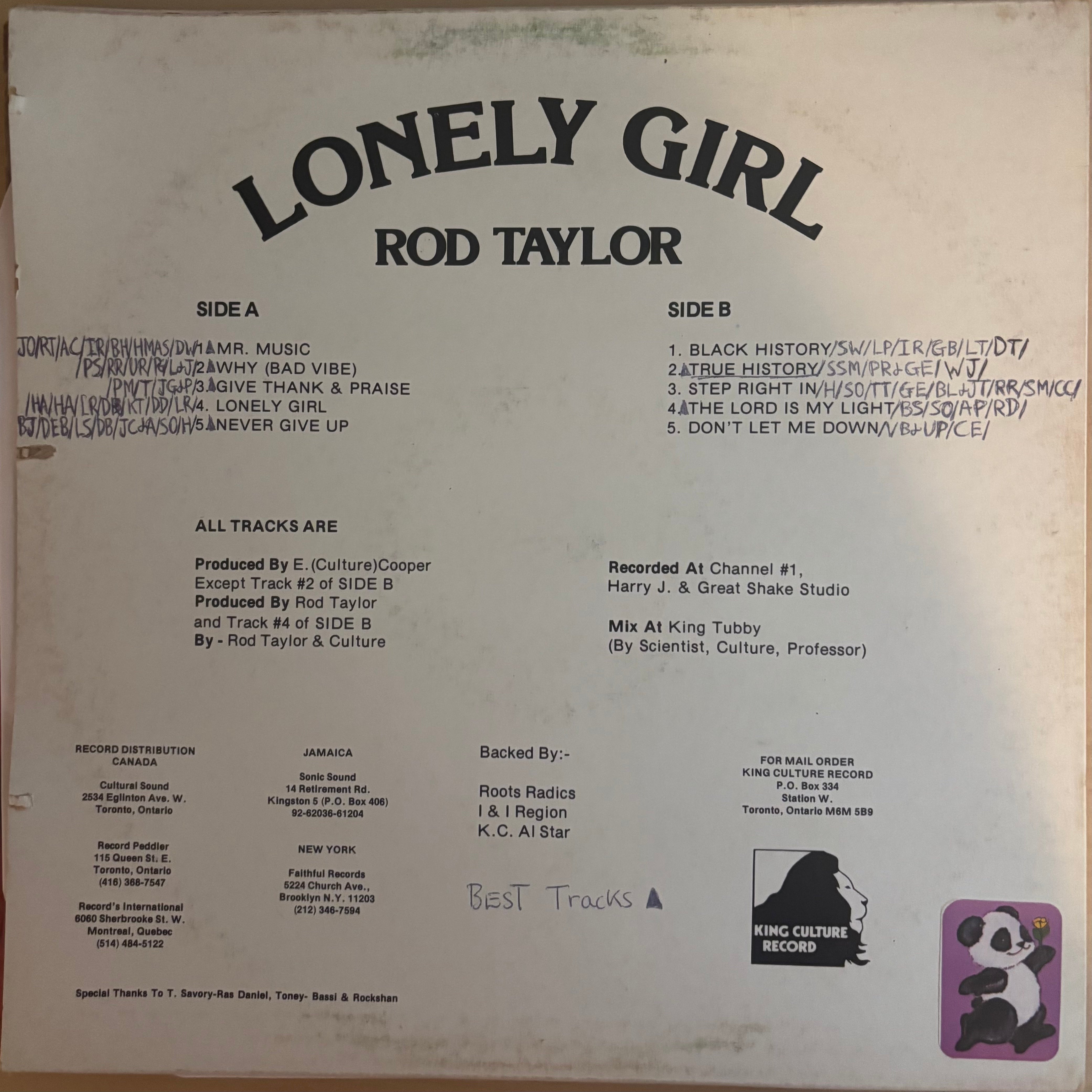 Rod Taylor : Lonely Girl (LP, Comp)