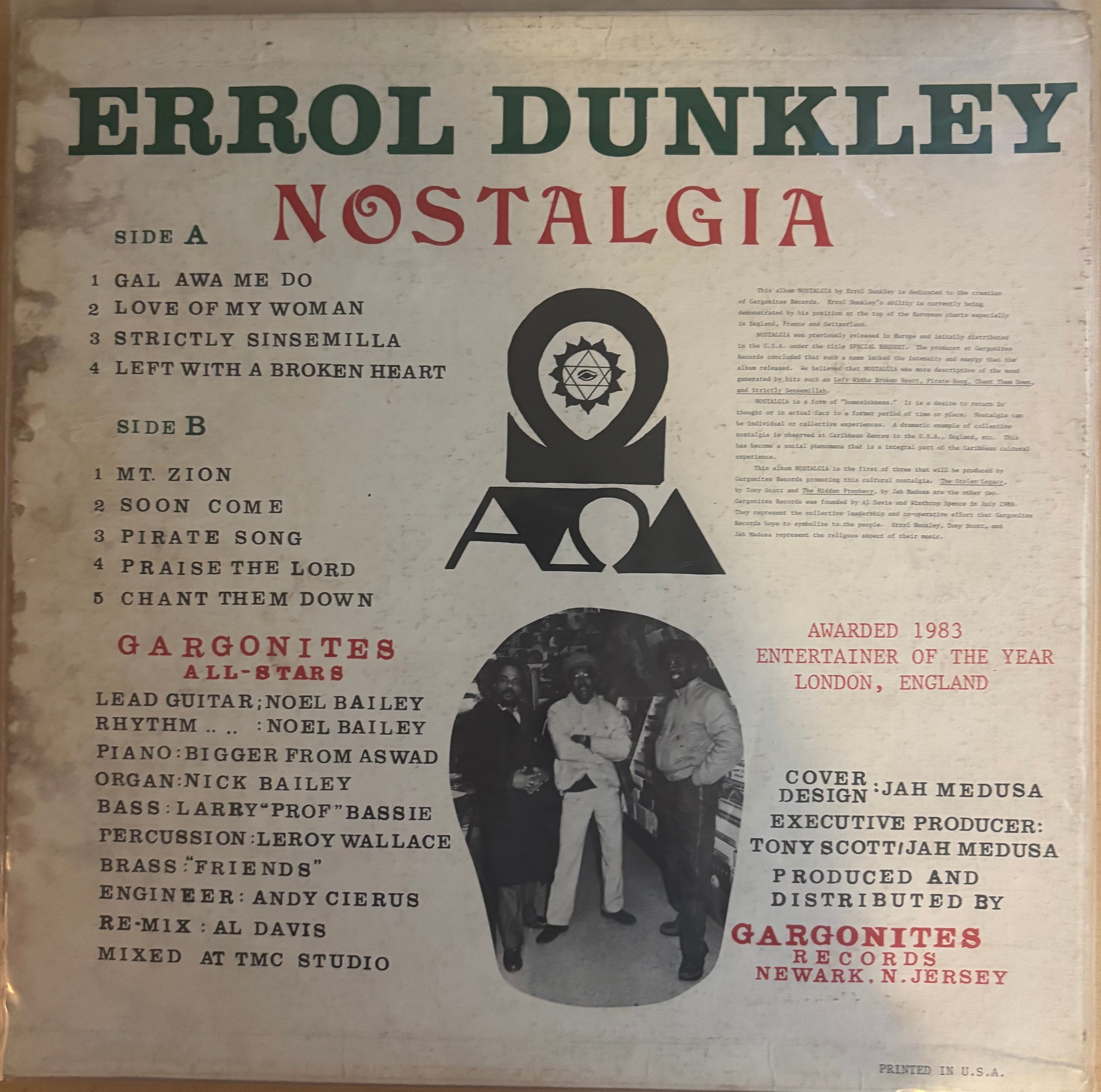 Errol Dunkley : Nostalgia (LP, Album)