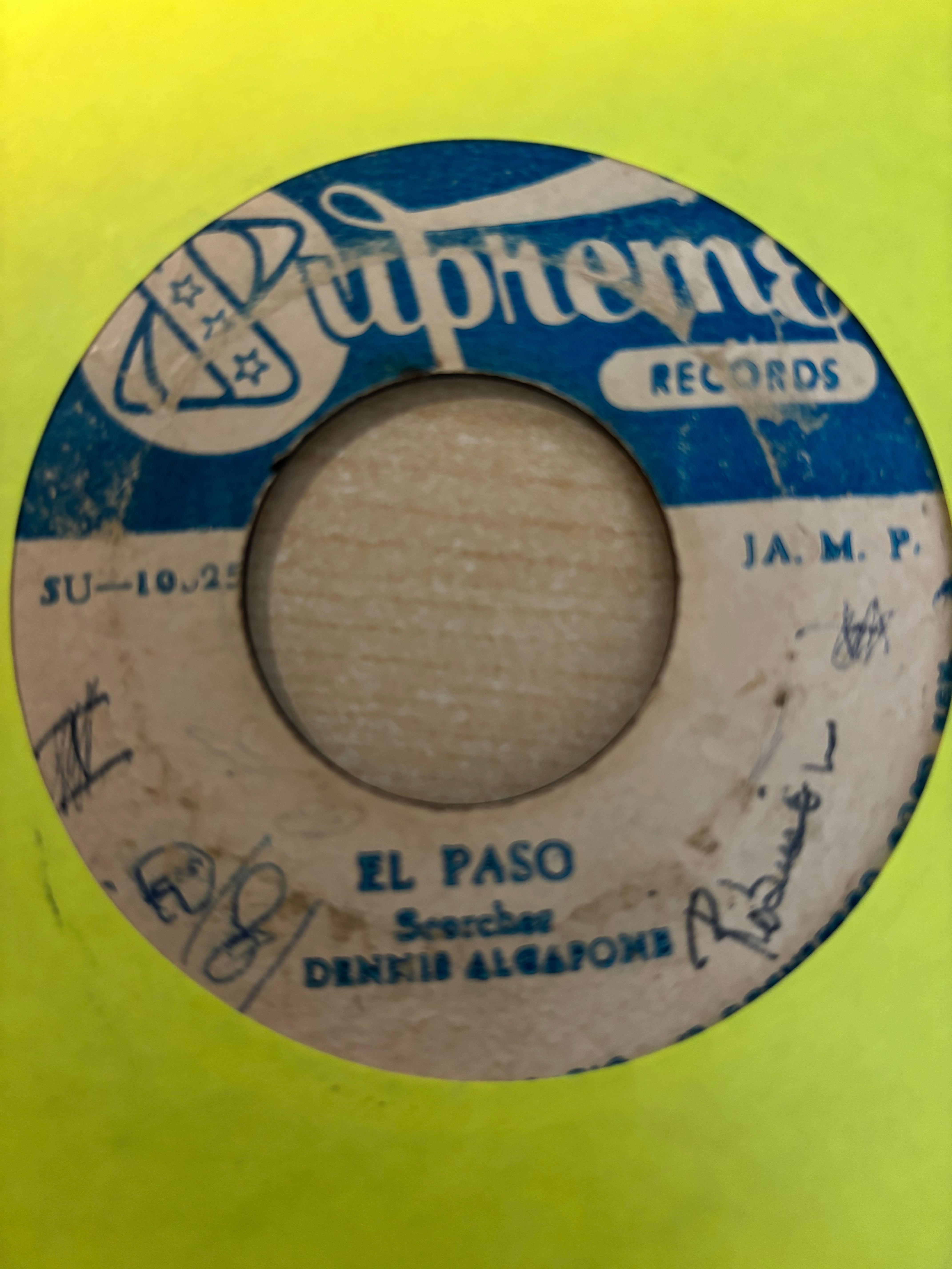 Dennis Alcapone / The Purplelites : El Paso / The Pressure Is On (7")