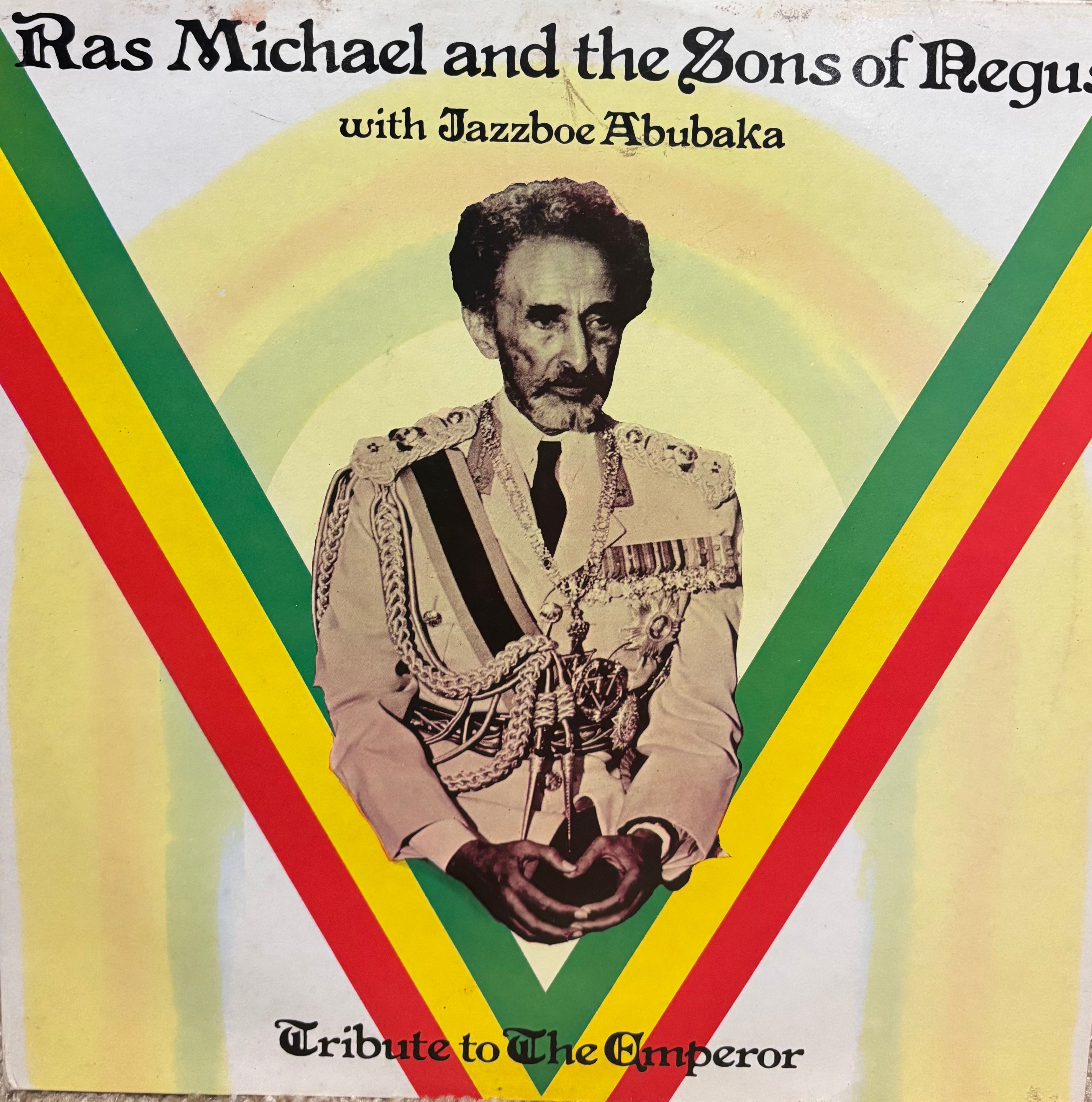 Ras Michael & The Sons Of Negus with Jazzboe Abubaka : Tribute To The Emperor Rastafori (LP, Album, RE)