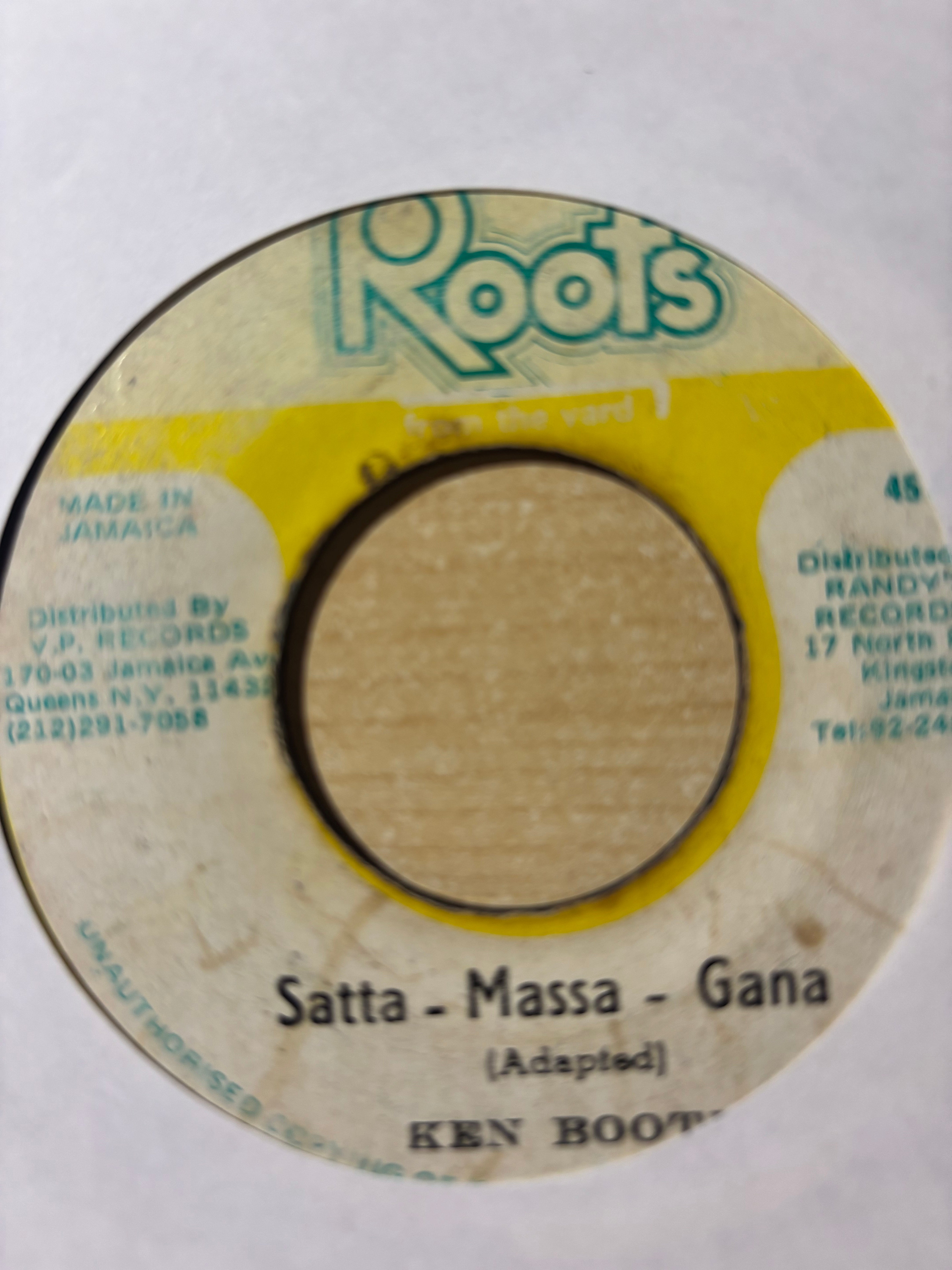 Ken Boothe : Satta-Massa-Gana (7")