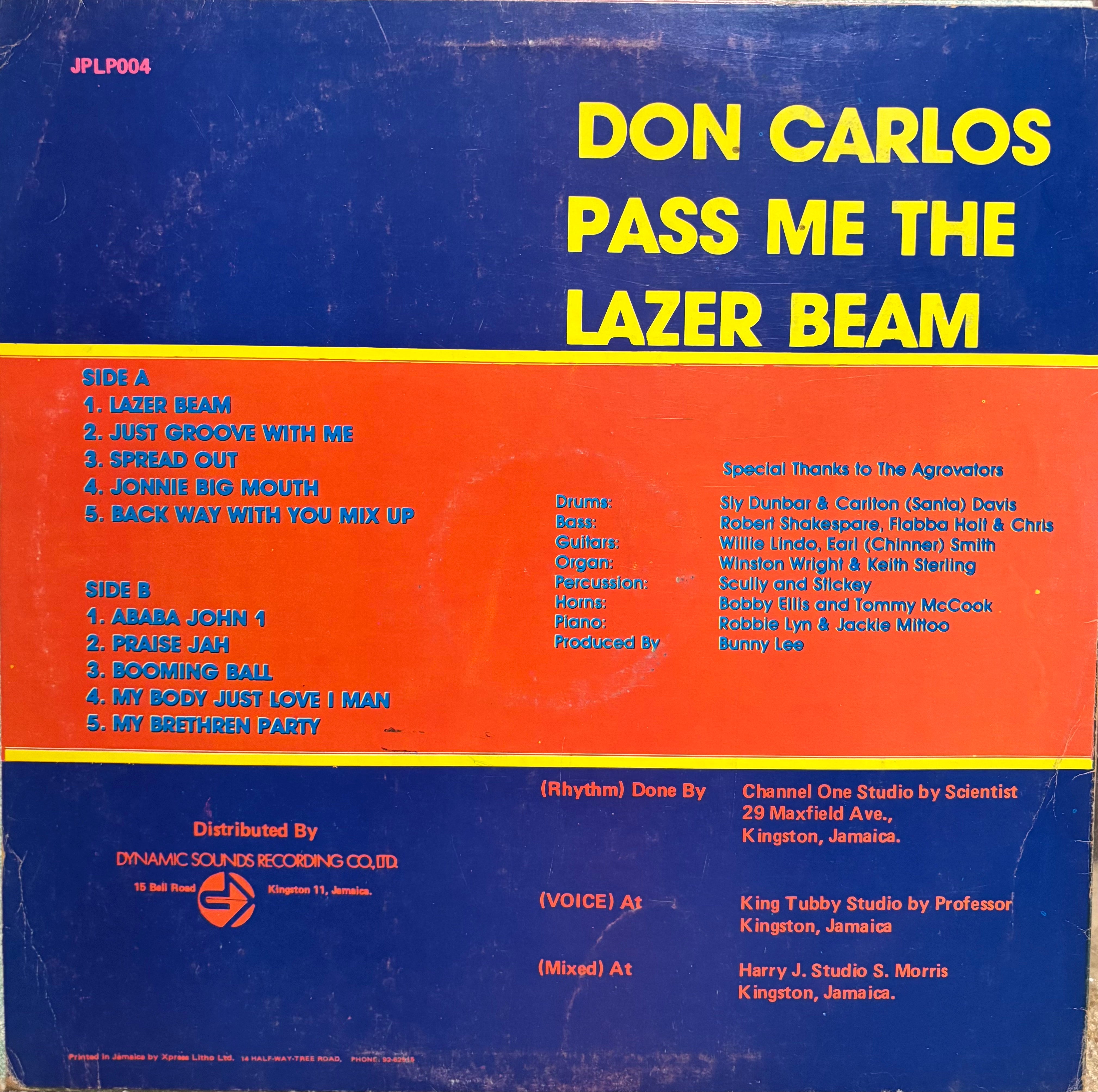 Don Carlos (2) : Pass Me The Lazer Beam (LP, Album)