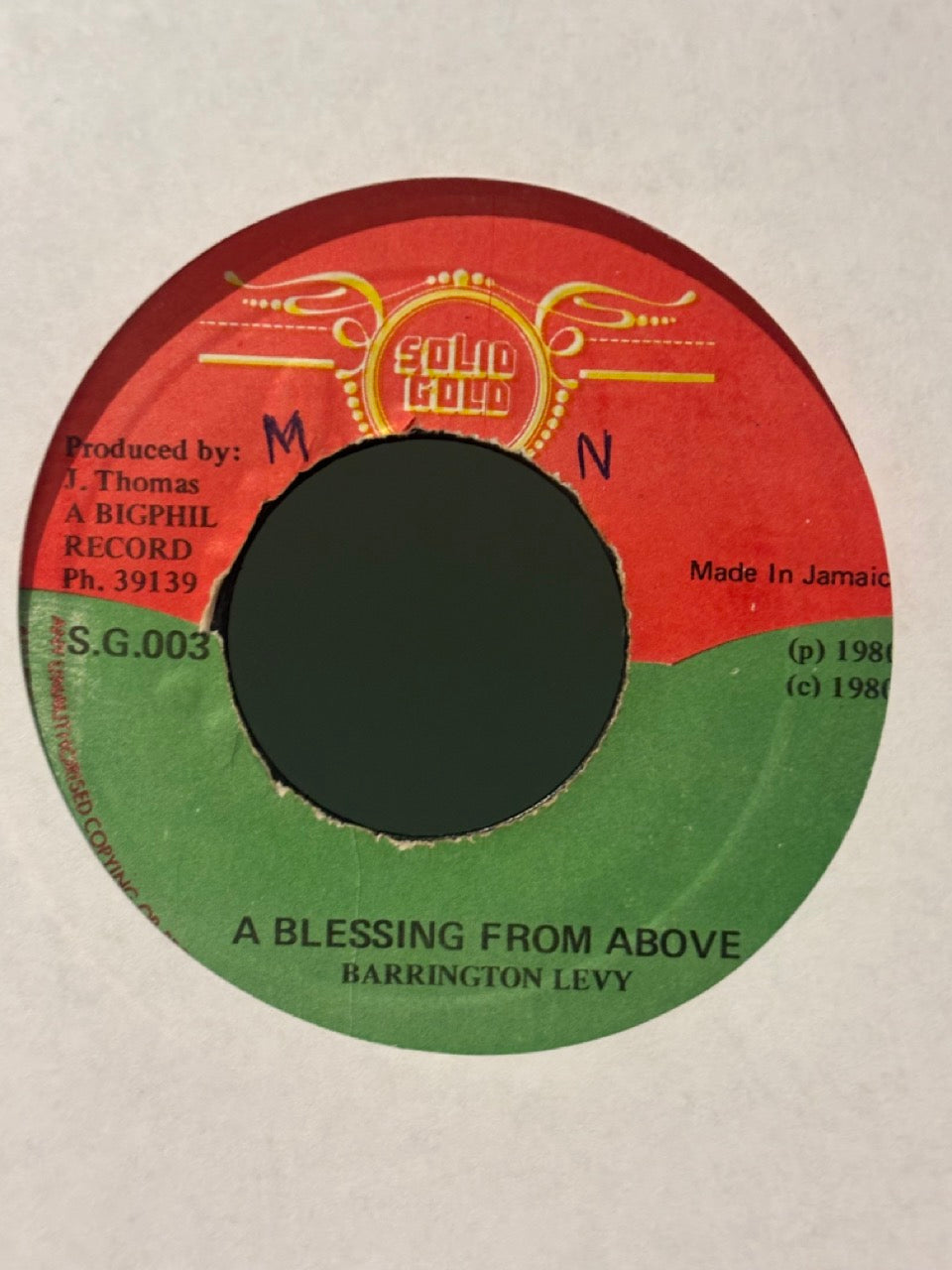 Barrington Levy : A Blessing From Above (7")