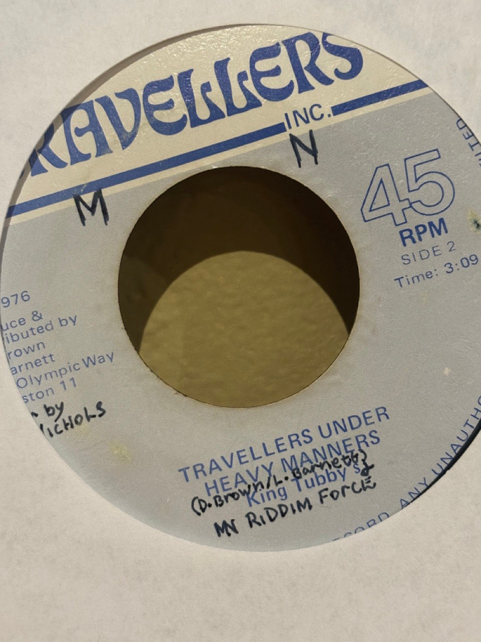 Mighty Travellers* / King Tubby's* : Black Black Mind / Travellers Under Heavy Manners (7")