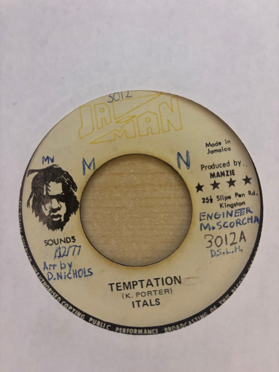The Itals : Temptation (7", Single)