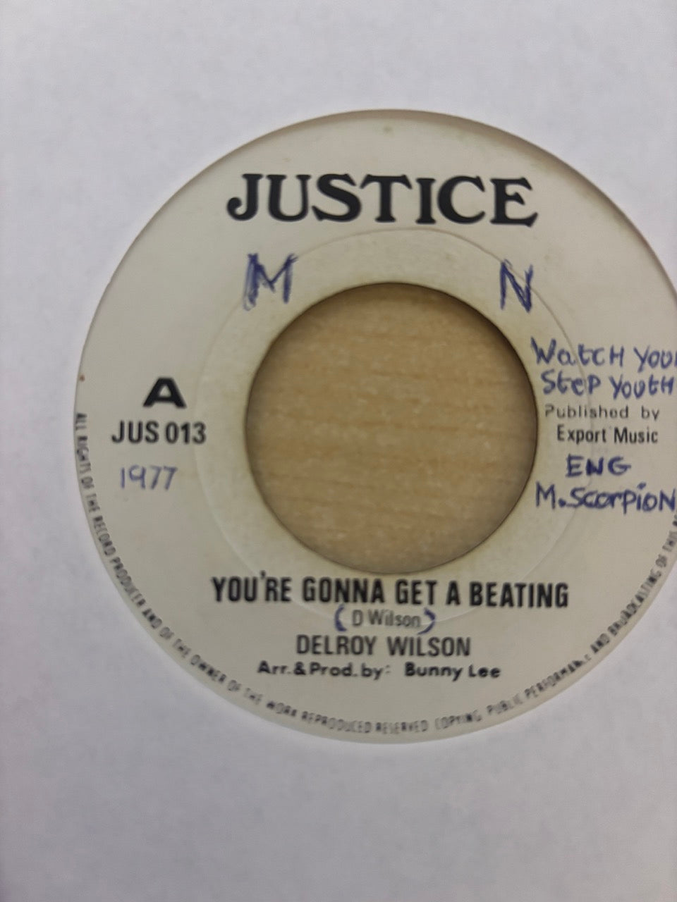 Delroy Wilson : You're Gonna Get A Beating / Beating Version (7")