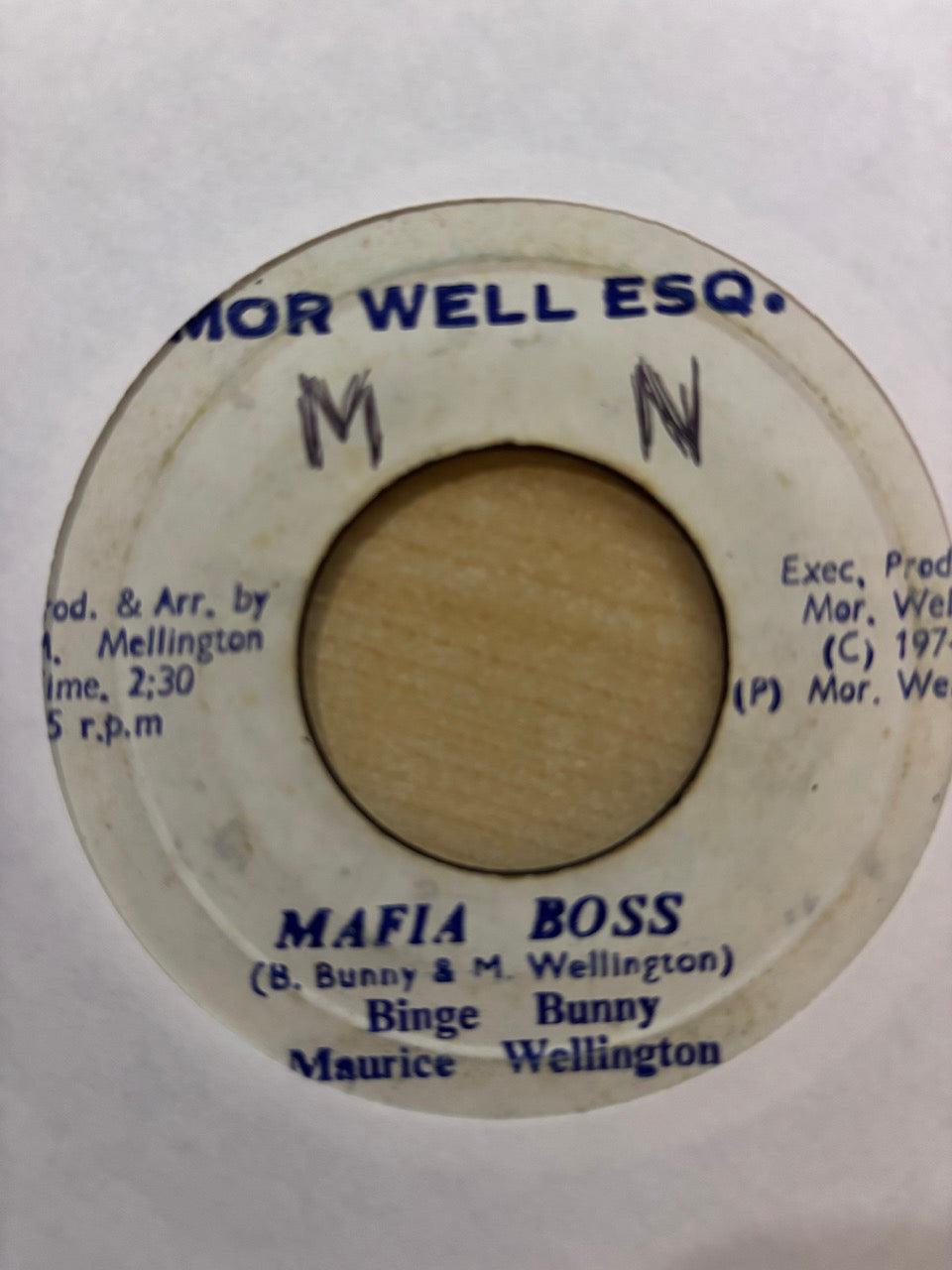 Bingy Bunny, Maurice Wellington : Mafia Boss (7")