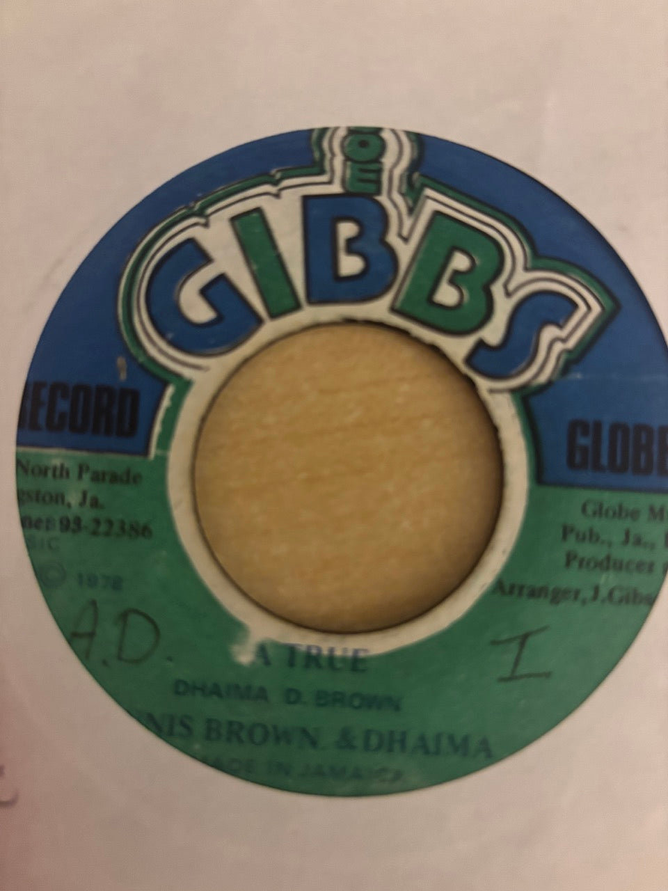 Dennis Brown & Dhaima : A True (7")