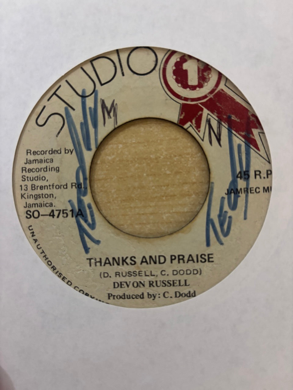 Devon Russell : Thanks And Praise (7")