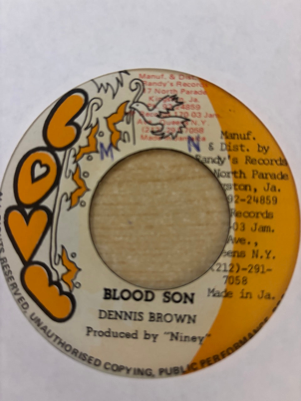 Dennis Brown : Blood Son (7", Single)