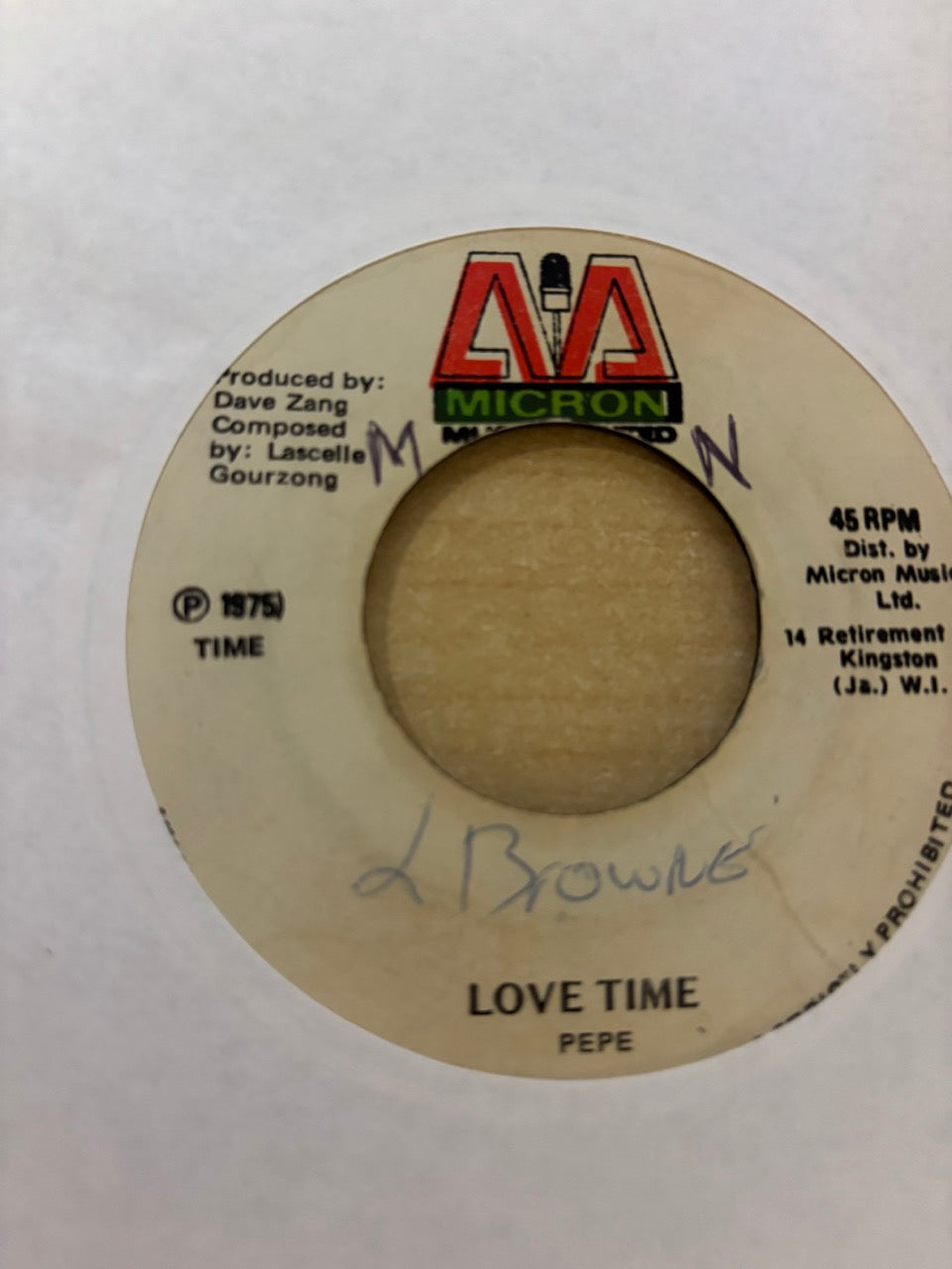 Lascelle Gourzong : Love Time (7", Single)