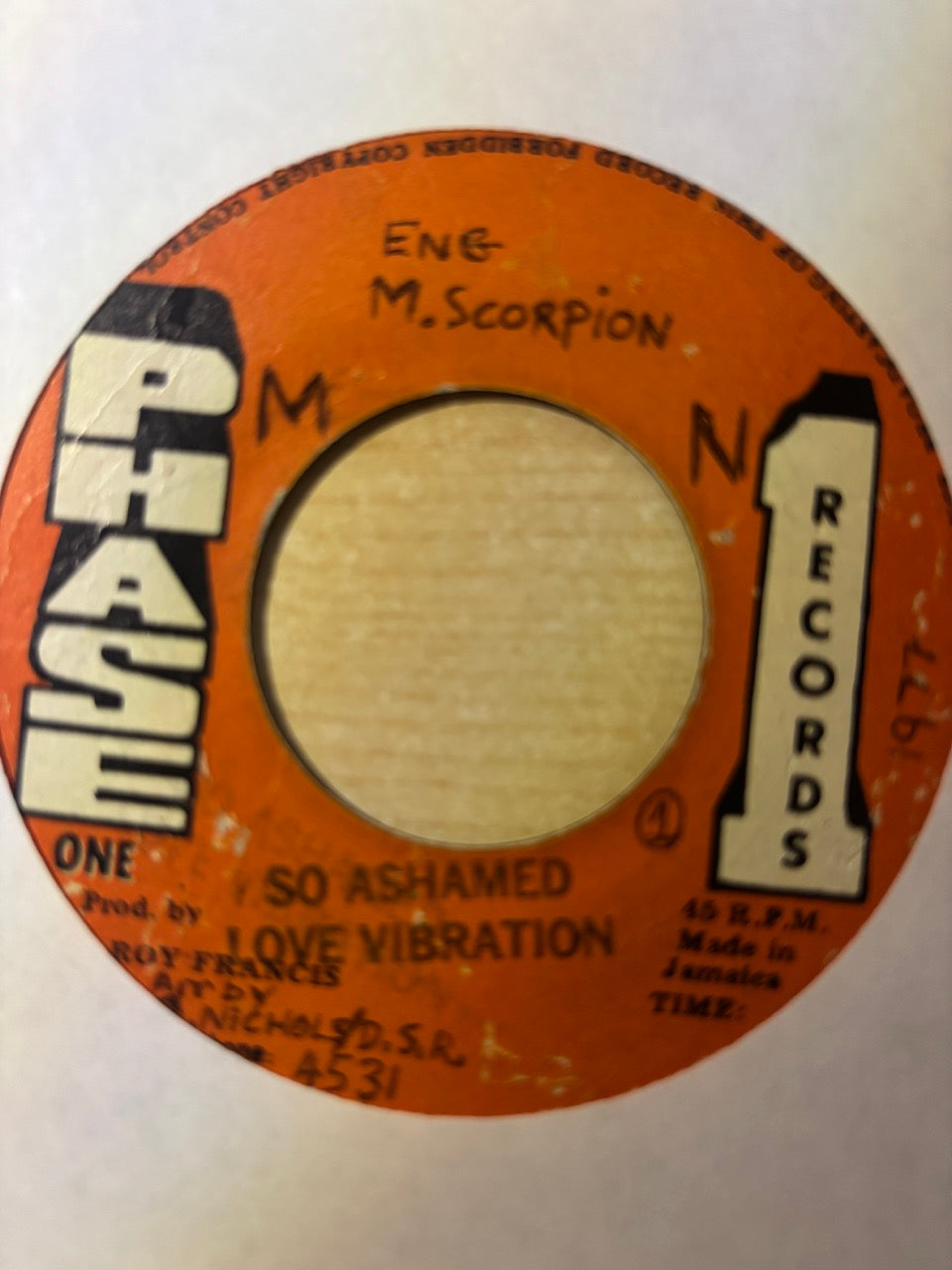 Love Vibration : So Ashamed (7")