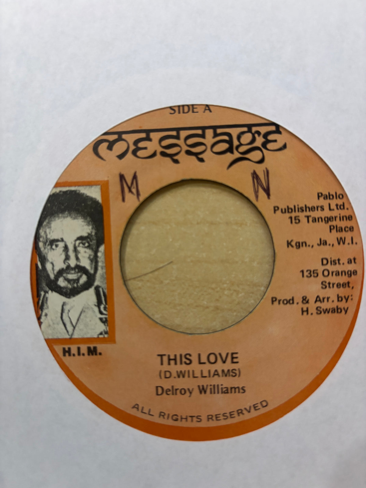Delroy Williams : This Love (7")