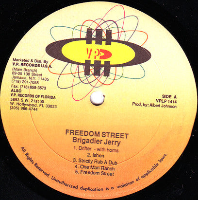 Brigadier Jerry : Freedom Street (LP)