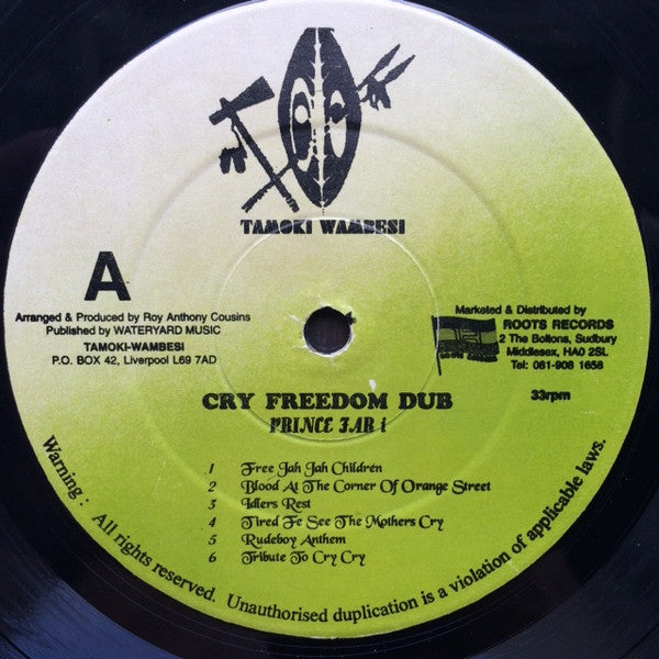 Prince Far I : Cry Freedom Dub (LP, Album)