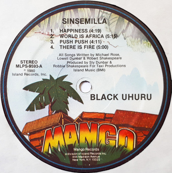 Black Uhuru : Sinsemilla (LP, Album, Kee)