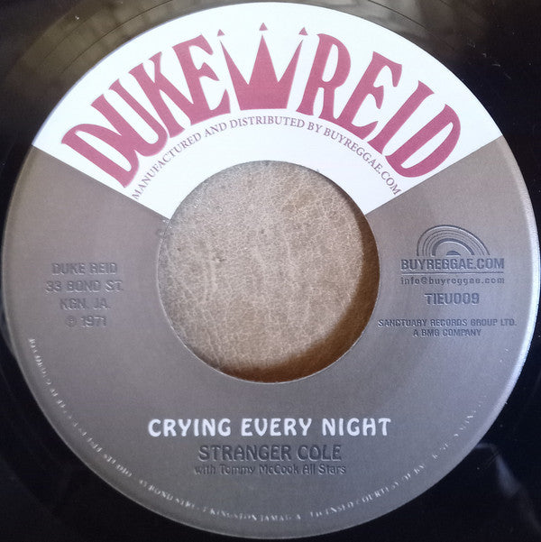 Stranger Cole With Tommy McCook All Stars* / Tommy McCook With The Supersonics* : Crying Every Night / Mighty Alley (7", Single, RE)