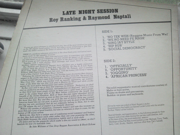 Roy Rankin & Raymond Naptali : Late Night Session (LP)