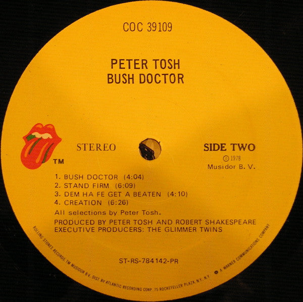 Peter Tosh : Bush Doctor (LP, Album, Pre)