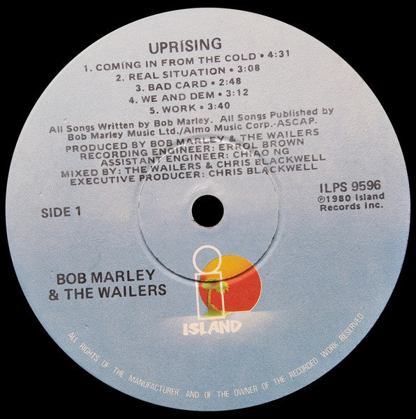 Bob Marley & The Wailers : Uprising (LP, Album, Win)