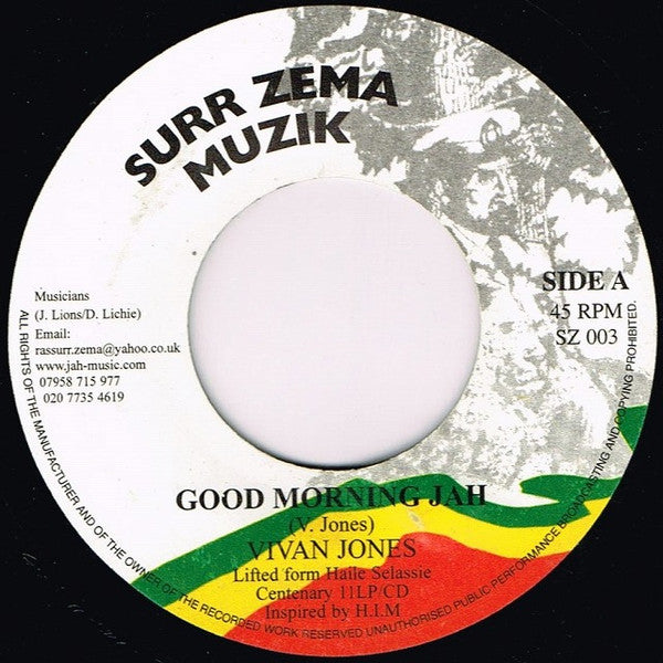 Vivan Jones* : Good Morning Jah (7", RP)