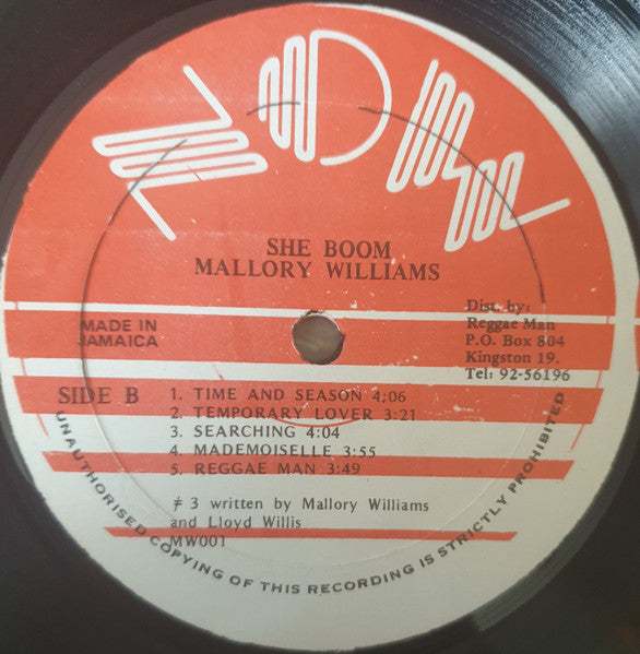 Mallory Williams : She Boom (LP, Album)