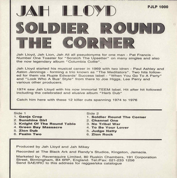 Jah Lloyd : Soldier Round The Corner (LP, Comp)