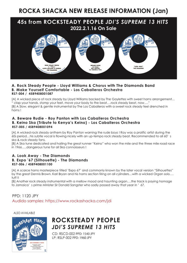 Roy Panton, Los Caballeros Orch.* / Los Caballeros Orch* : Beware Rudie / Keino Ska - Tribute To Kenya's Keino (7")