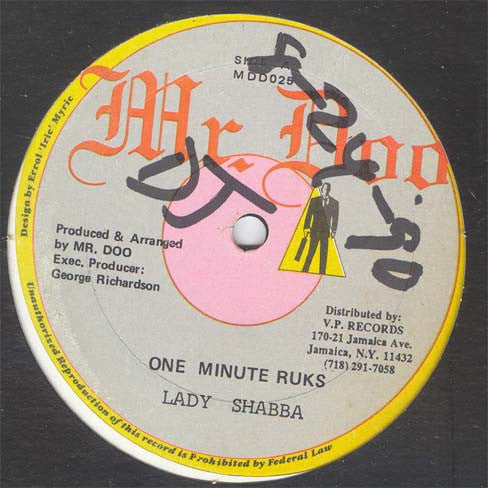 Lady Shabba / Linval Thompson : One Minute Ruks / Train To Zion (12")