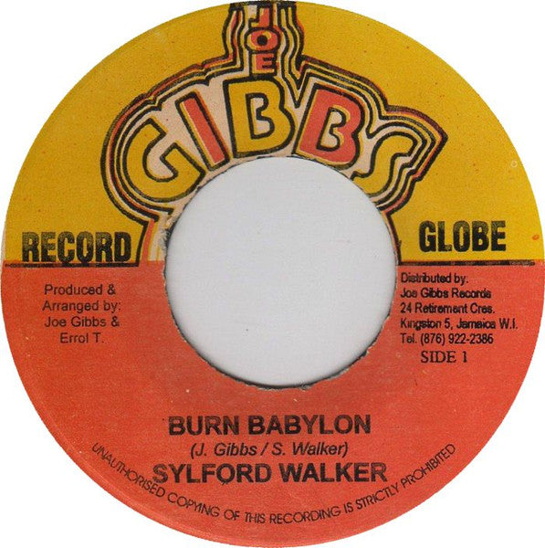 Sylford Walker : Burn Babylon (7", RP, yel)