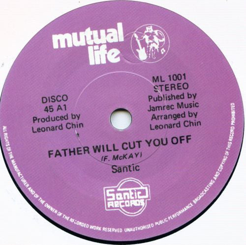 Leonard Santic All Stars : Father Will Cut You Off (7", RE)