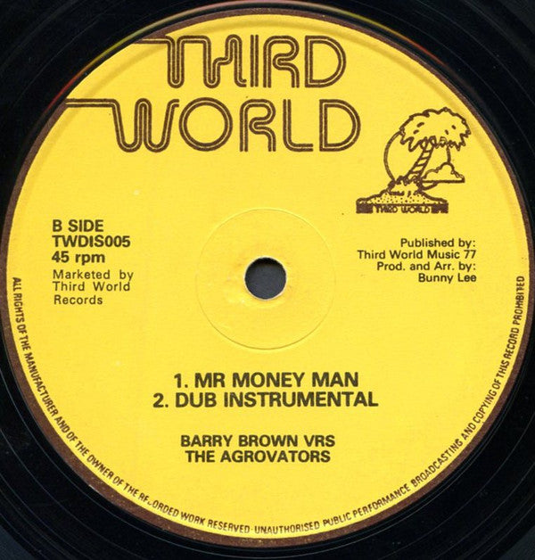 Ronnie Davis Vrs Dillinger / Barry Brown Vrs The Aggrovators : Anywhere / Mr Money Man (12")