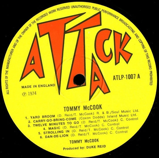 Tommy McCook : Tommy McCook (LP, Album, RE)