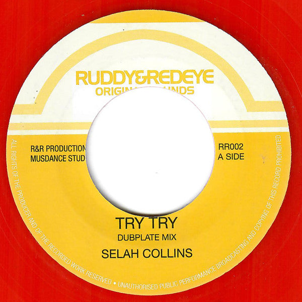 Selah Collins : Try Try (7", M/Print, Red)