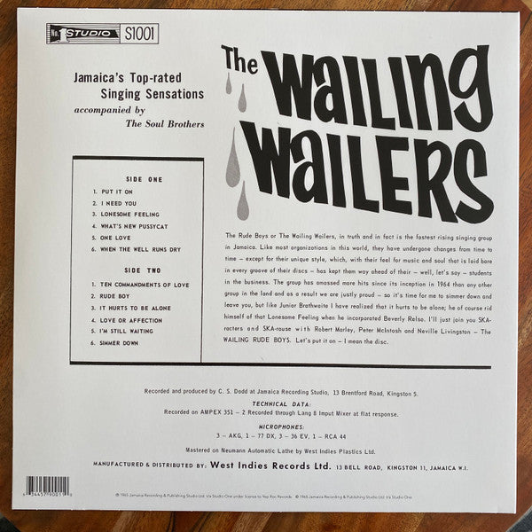The Wailers : The Wailing Wailers (LP, Album, RE, RM)
