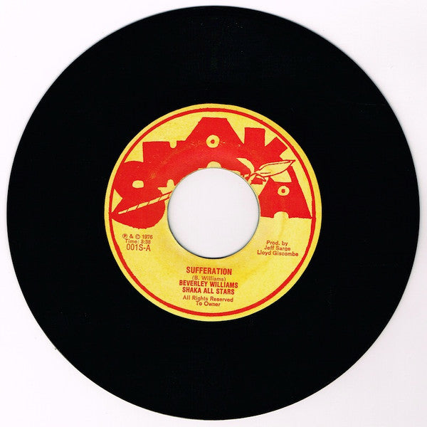Beverley Williams, Shaka All Stars : Sufferation / Jam Tone Dub (7")