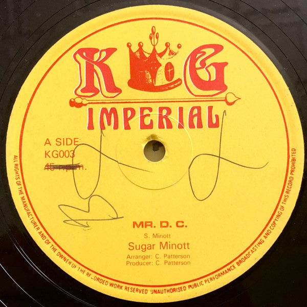Sugar Minott : Mr. D. C. (12")