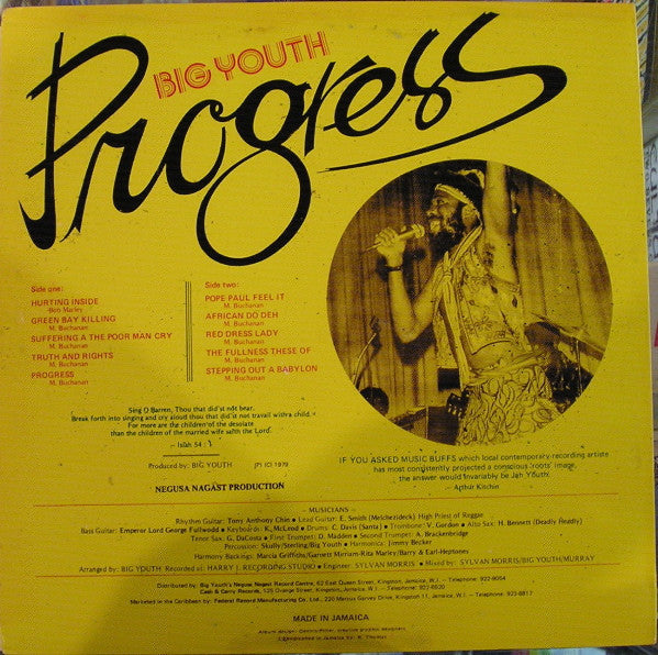 Big Youth : Progress (LP, Album)
