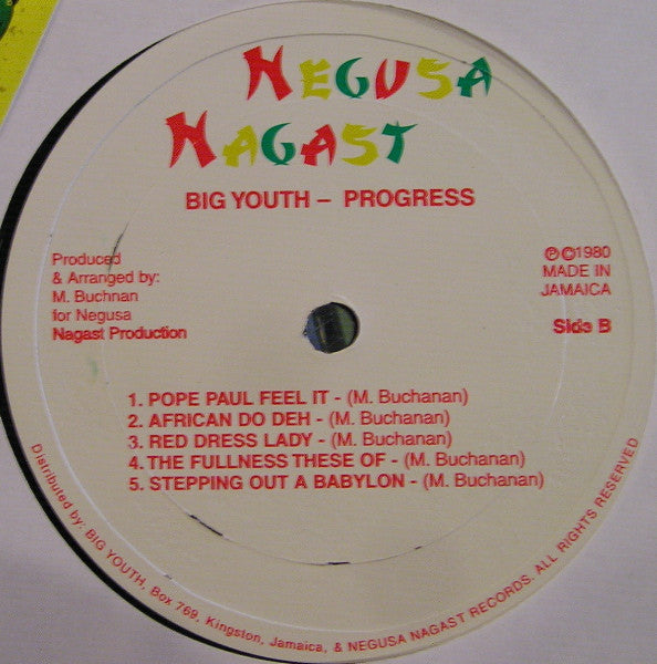 Big Youth : Progress (LP, Album)