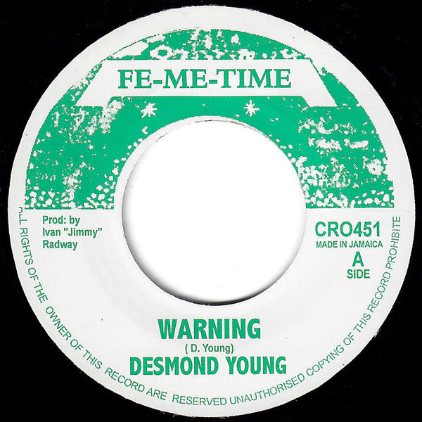 Desmond Young : Warning (7", RE)