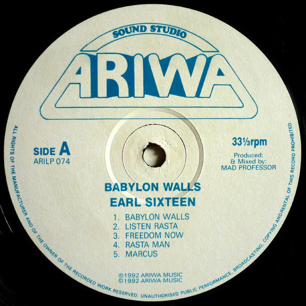 Earl Sixteen : Babylon Walls (LP, Album)