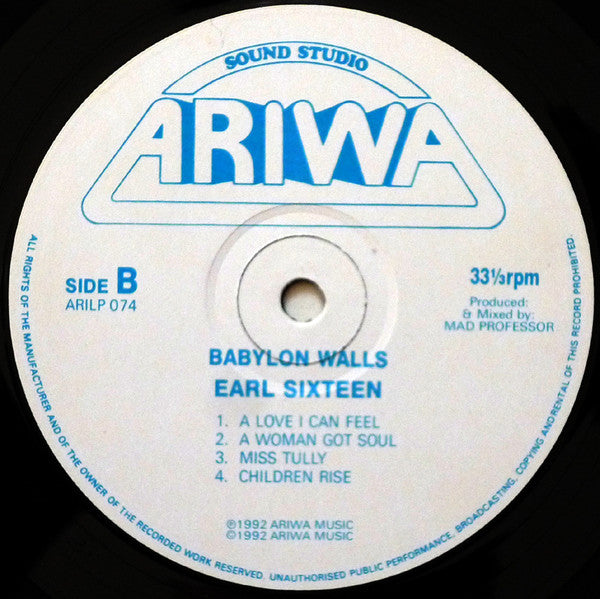 Earl Sixteen : Babylon Walls (LP, Album)