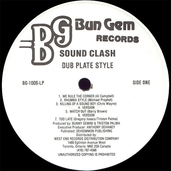 Various : Sound Clash Dub Plate Style (LP, Comp)